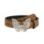 Fashion Silver Metallic Butterfly Leather Wide Belt