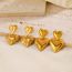 Fashion Golden 3 Stainless Steel Gold Plated Love Earrings