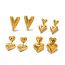 Fashion Golden 4 Stainless Steel Gold Plated Love Earrings