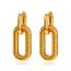Fashion Silver Stainless Steel Gold-plated Geometric Oval Earrings