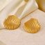 Fashion Gold Stainless Steel Shell Earrings