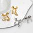 Fashion Silver Stainless Steel Bow Earrings