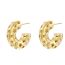Fashion Platinum Large Size 30*30mm Pair Copper Hollow Geometric C-shaped Earrings