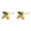Fashion 1 Pair Of White Gold Olive Green And Green Diamond Butterflies Copper Diamond Geometric Stud Earrings