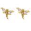Fashion 1 Pair Of White Gold Rose Red Diamonds Copper Diamond Dragonfly Geometric Stud Earrings