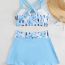 Fashion Flowers Polyester Printed Lace-up Tankini Swimsuit