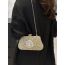 Fashion Gold Pleated Rhinestone Clip Crossbody Bag
