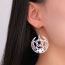 Fashion Gold Ear Buckle Style Titanium Steel Cut Moon Pentagram Earrings