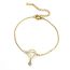 Fashion Golden Ring Triangular Double Layer Chain Titanium Steel Hollow Ring Triangle Bracelet