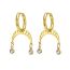 Fashion Gold Stainless Steel Hollow Moon Earrings