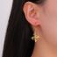 Fashion Gold Ear Buckle Style Stainless Steel Fire Wheel Earrings