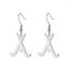 Fashion Steel Color Ear Hook Style Stainless Steel Hockey Stick Earrings