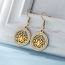 Fashion Gold Stainless Steel Hollow Lotus Earrings