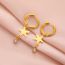 Fashion Gold Stainless Steel Diamond Pentagram Earrings