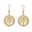 Fashion Gold Stainless Steel Hollow Tree Earrings