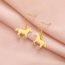 Fashion Gold Titanium Steel Cut Glossy Pony Earrings