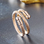 Fashion Rose Gold Titanium Steel Threaded Open Ring