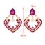 Fashion Ab Color Alloy Diamond Geometric Pearl Pendant Earrings