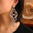 Fashion Ab Color Alloy Diamond Hollow Pattern Earrings