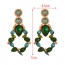 Fashion Green Alloy Diamond Drop Earrings