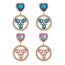 Fashion Blue Alloy Diamond Love Pendant Round Earrings