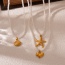 Fashion Golden 1 Titanium Steel Love Pendant Pearl Necklace