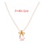 Fashion Gold Titanium Steel Bow Pendant Pearl Necklace