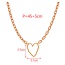 Fashion Pink Titanium Steel Oil Drop Love Pendant Thick Chain Necklace