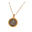 Fashion Gold Titanium Steel Round Portrait Pendant Necklace
