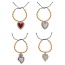 Fashion Silver 4 Titanium Steel Heart Pattern Pendant Beaded Braided Bracelet