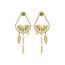 Fashion Gold Stainless Steel Fan-shaped Peacock Earrings