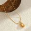 Fashion Gold Stainless Steel Pea Pearl Necklace
