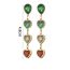 Fashion Colorful Love Tassel Earrings Stainless Steel Diamond Love Earrings