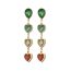 Fashion Colorful Love Tassel Earrings Stainless Steel Diamond Love Earrings