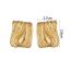 Fashion Gold Stainless Steel Square Hammered Earrings