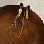 Fashion Gold Stainless Steel Wing Tassel Earrings