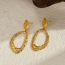 Fashion Gold Stainless Steel Irregular Hoop Earrings