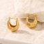 Fashion Gold Stainless Steel Hollow U-shaped Earrings