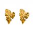 Fashion Gold Titanium Steel Pleated Earrings