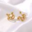 Fashion Gold Stainless Steel Geometric Pearl C-shaped Earrings