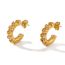 Fashion Gold Titanium Steel Diamond Geometric C-shaped Earrings