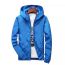 Fashion Sapphire Polyester Zip Hooded Jacket