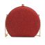Fashion Red Pu Fine Glitter Large Capacity Crossbody Bag