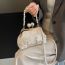Fashion Off-white Pu Embroidered Clip Crossbody Bag