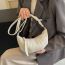 Fashion Off-white Pu Pleated Crossbody Bag