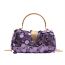 Fashion Purple Pu Sequin Large Capacity Crossbody Bag