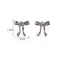 Fashion Single Layer Bow Earrings Metal Diamond Bow Stud Earrings