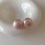 Fashion 8mm Flat Pearl Earrings Plated With Real Gold Pearl Earrings