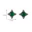 Fashion Green Line Earrings Metal Bead Curved Earrings