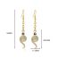 Fashion 1 Pair Of Gold Diamond Snake Earrings Alloy Diamond Snake Earrings